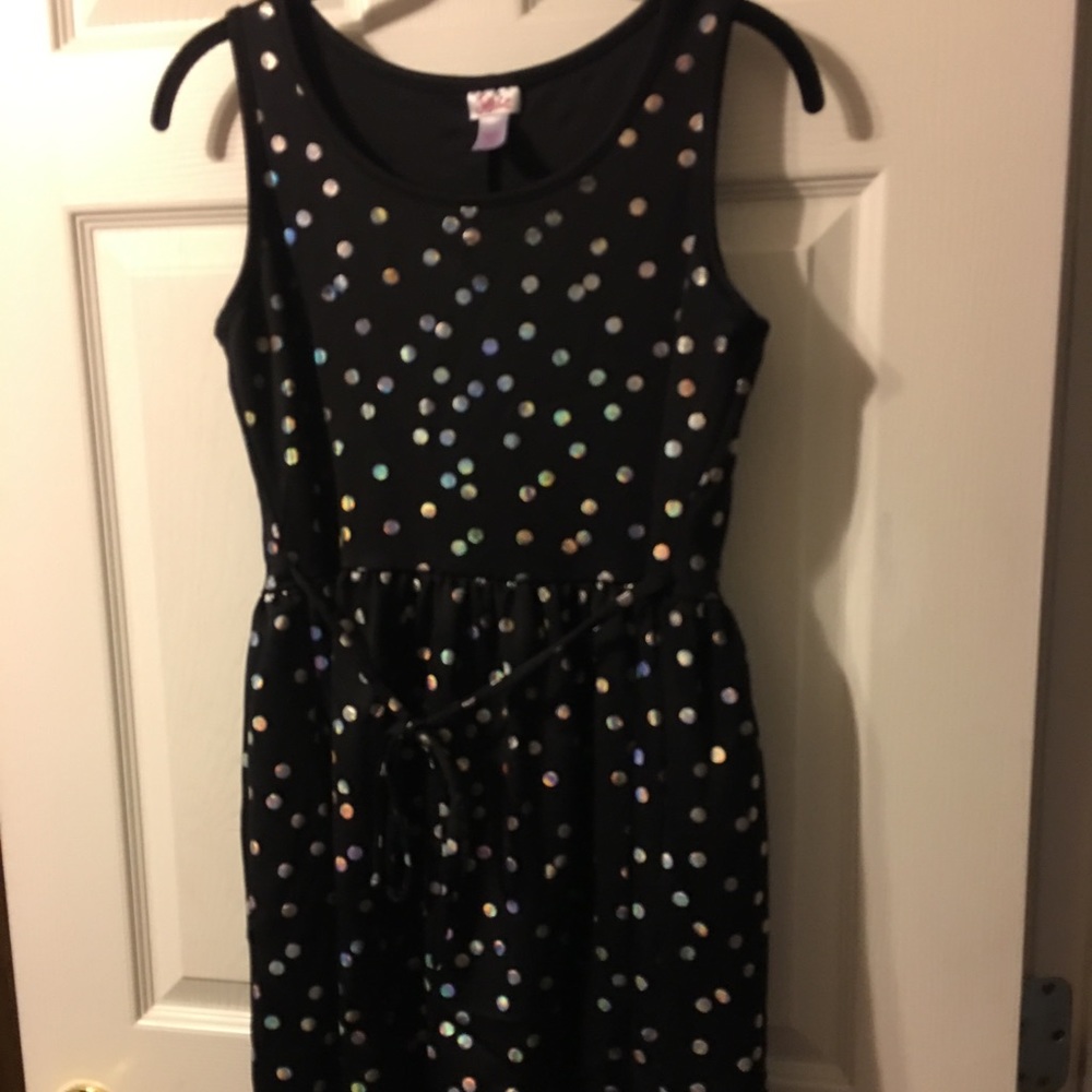 Girls Dress Black with Silver